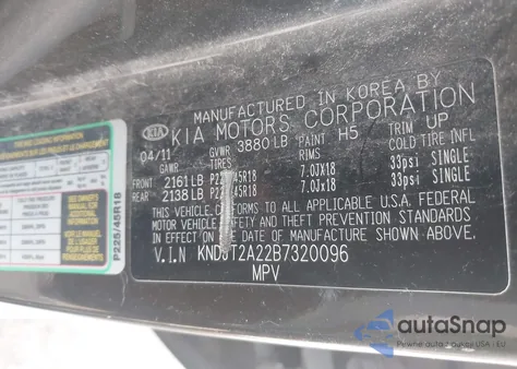 2011 Kia Soul ! from USA, damaged, VIN KNDJT2A22B7320096